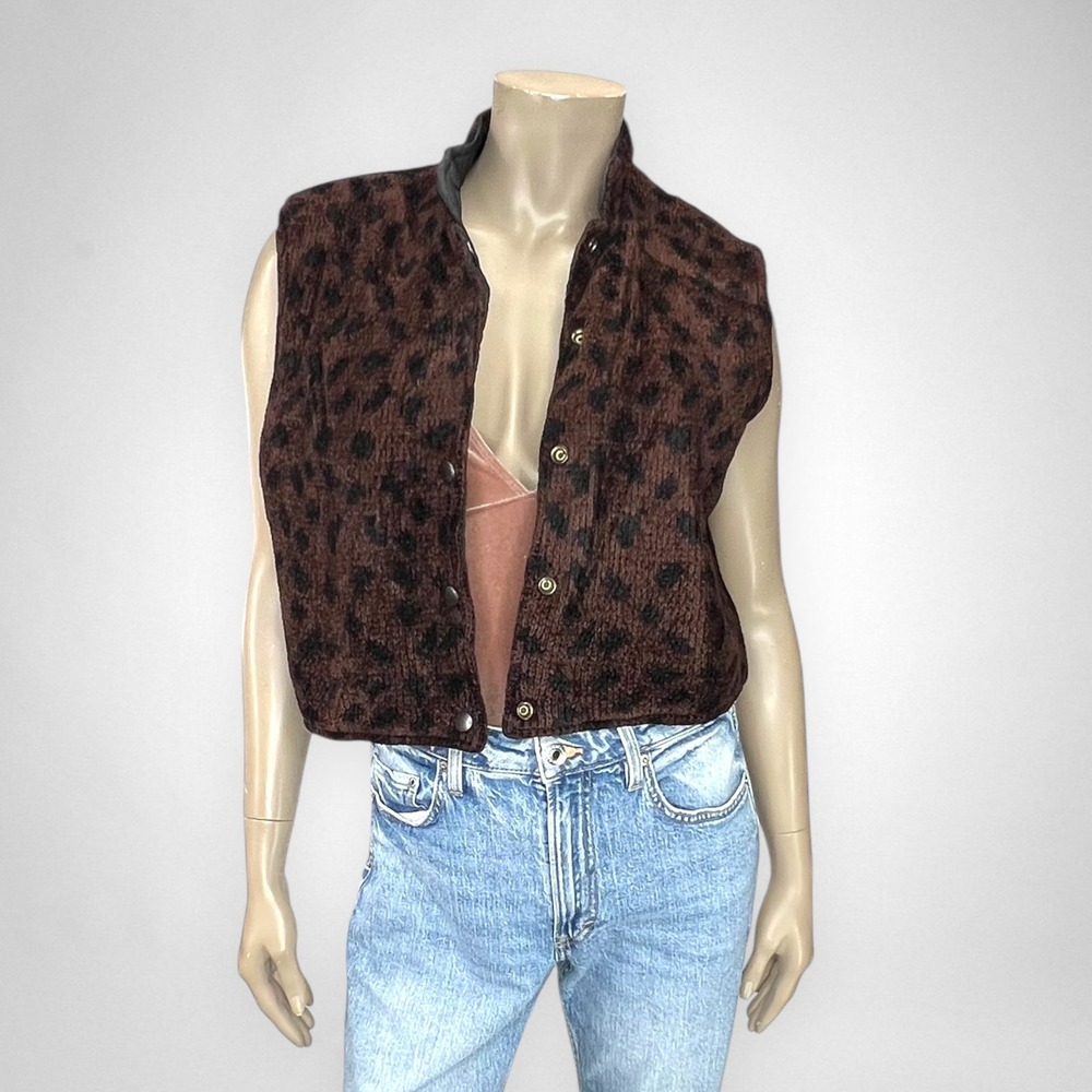 Reversible Leopard Sleeveless Vest M